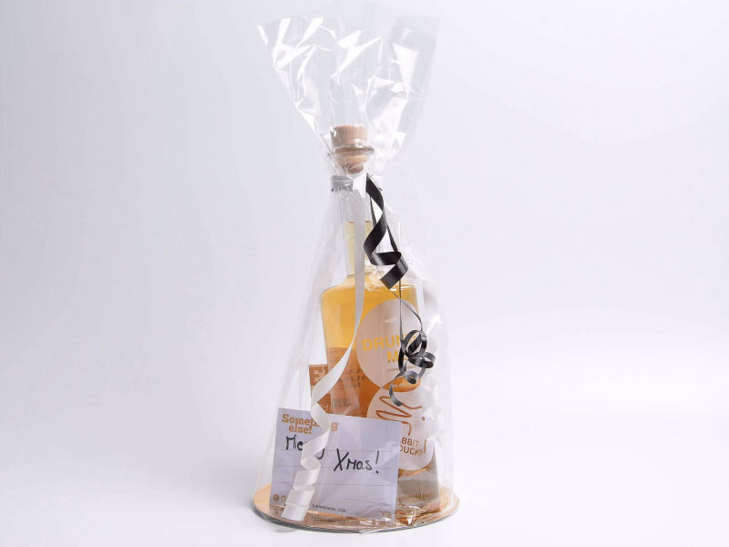 Drunken Mel fles ingepakt als pakket